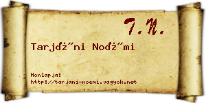 Tarjáni Noémi névjegykártya